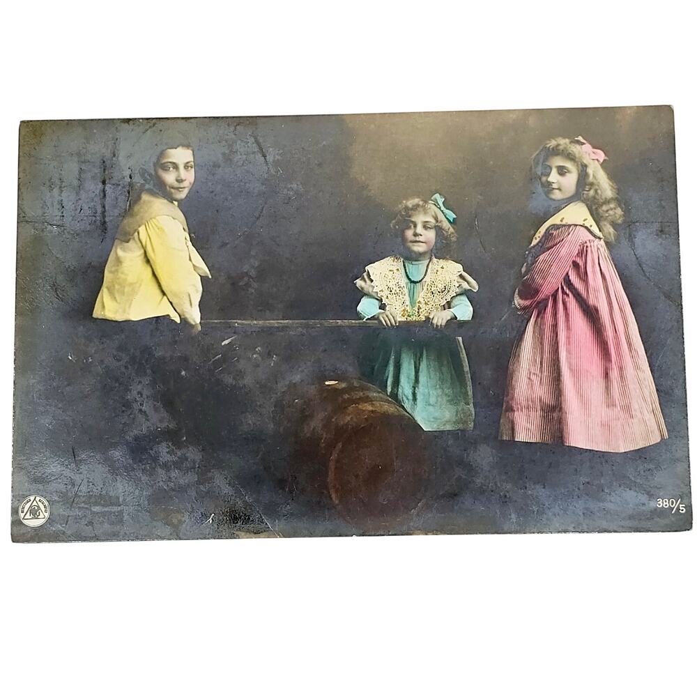1904 Antique Picture Postcard Featuring Children Playing Posted Victorian